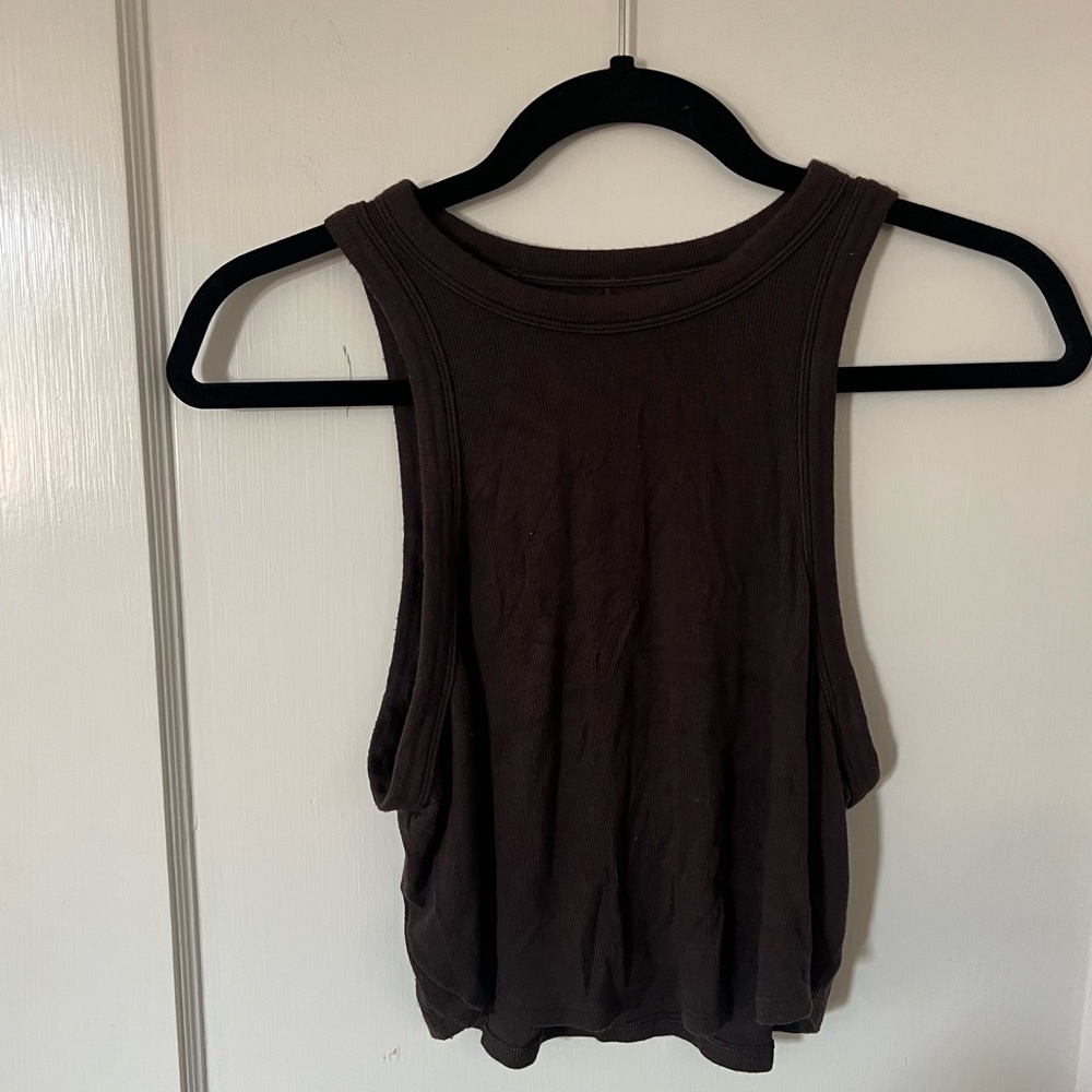 Lululemon brown Women's high neck cropped tank Top